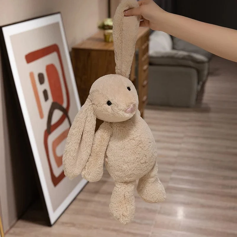 Niedliches Lop-Kaninchen-Plüschtier, weich ausgestopftes Häschen mit langen Ohren, Puppe, lustiger Schlafgefährte des Babys, zarte Heimdekoration, Kindergeschenke