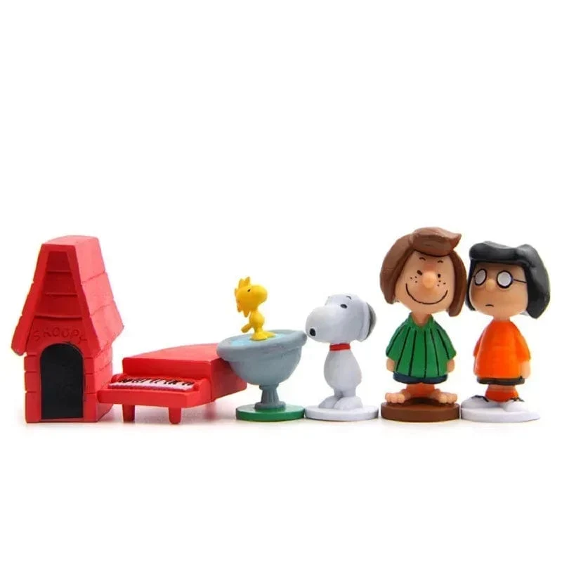 12 STÜCKE Japan Cartoon Erdnüsse Snoopy Charlie Sally Woodstock Mini Figur Modell Spielzeug Miniatur Kuchen Menschen Sammlung Requisiten