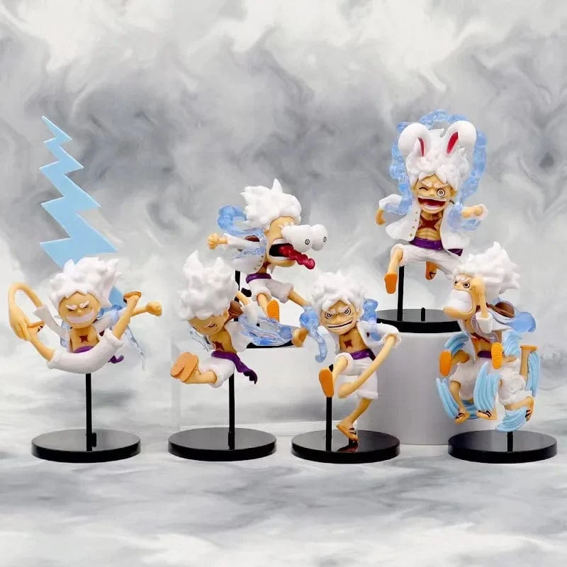 Anime-Figur One Piece Q-Version Der Sonnengott Nika Luffy Modellfigur Autodekoration Kindergeschenke