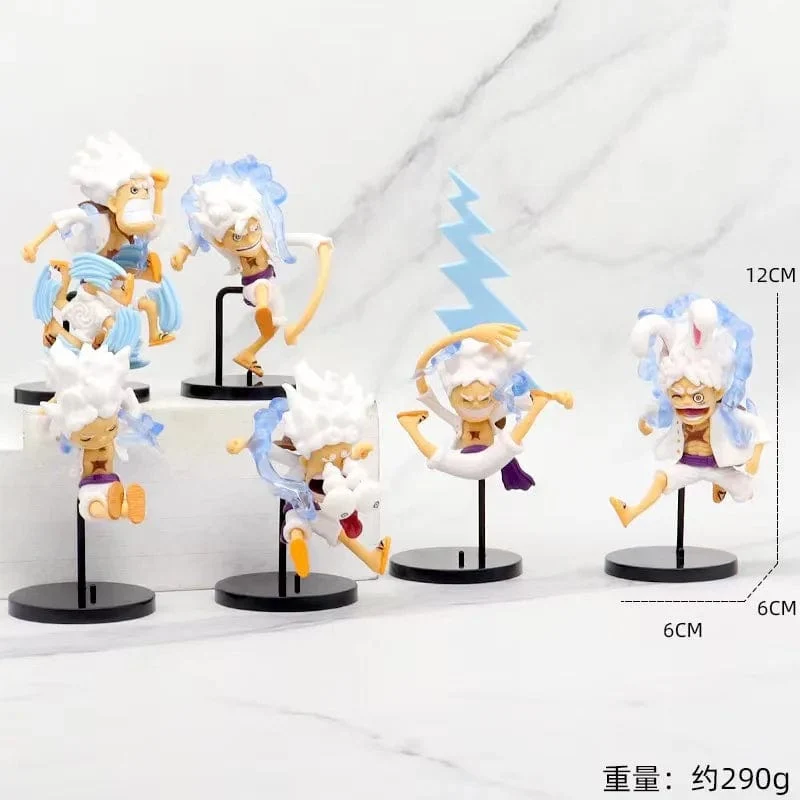 Anime-Figur One Piece Q-Version Der Sonnengott Nika Luffy Modellfigur Autodekoration Kindergeschenke
