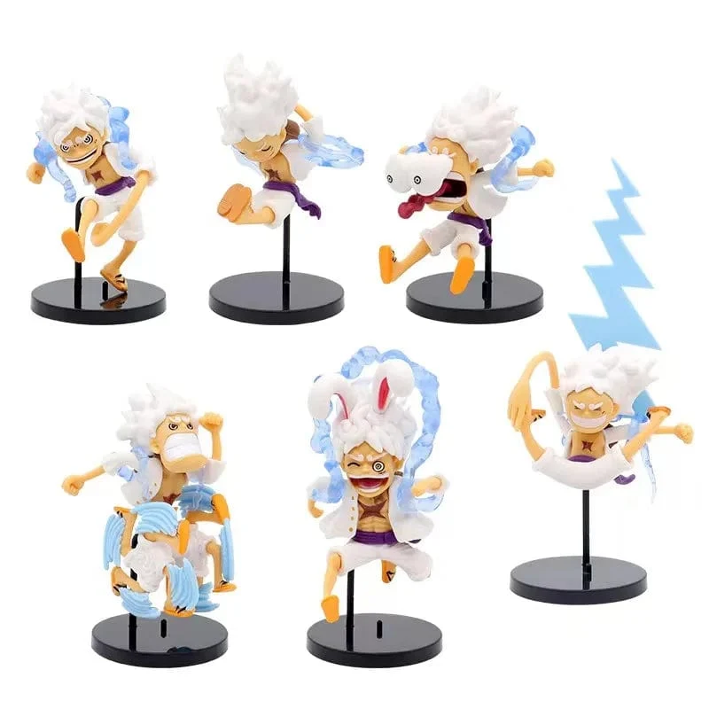 Anime-Figur One Piece Q-Version Der Sonnengott Nika Luffy Modellfigur Autodekoration Kindergeschenke