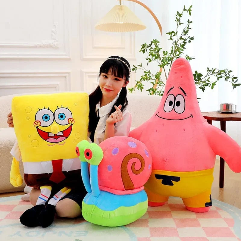 Großes süßes SpongeBob Patrick Star Plüschtier, sehr weiches Umarmungskissen, gefülltes Cartoon-Anime-Plüschtier, Kawaii-Puppe, Weihnachtsgeschenke
