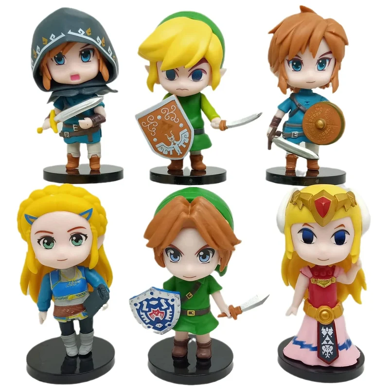 The Legend of Zelda 6 Teile/Satz 10cm Q Version Link Prinzessin Zelda Figur Spiel Dekoration Anime Ornamente Modell Sammlung Puppen