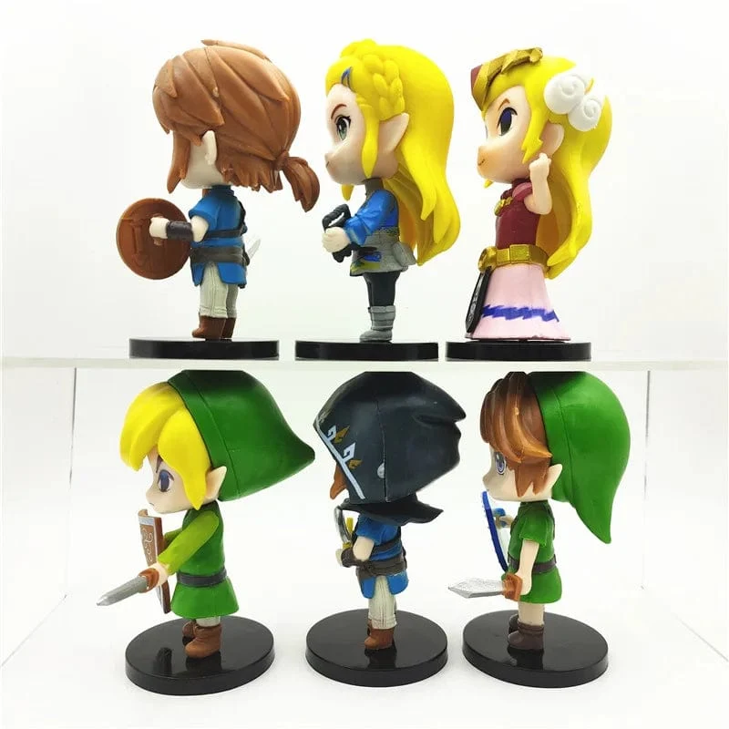 The Legend of Zelda 6 Teile/Satz 10cm Q Version Link Prinzessin Zelda Figur Spiel Dekoration Anime Ornamente Modell Sammlung Puppen