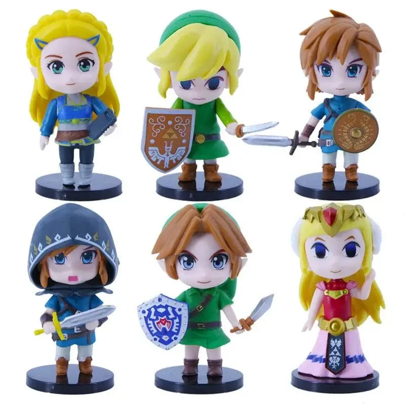 The Legend of Zelda 6 Teile/Satz 10cm Q Version Link Prinzessin Zelda Figur Spiel Dekoration Anime Ornamente Modell Sammlung Puppen