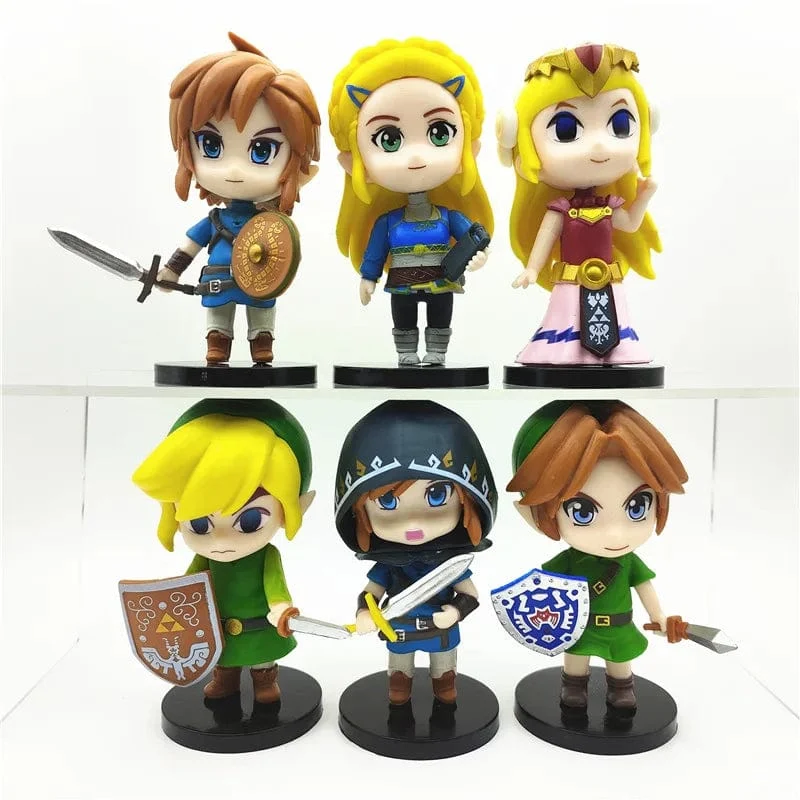The Legend of Zelda 6 Teile/Satz 10cm Q Version Link Prinzessin Zelda Figur Spiel Dekoration Anime Ornamente Modell Sammlung Puppen