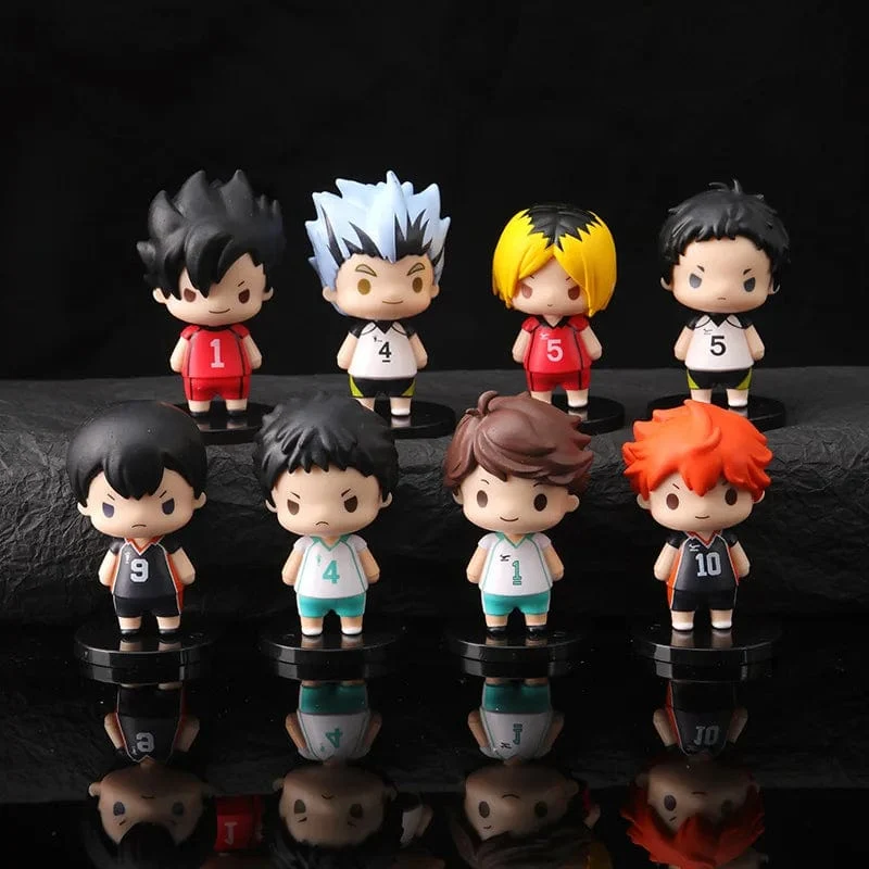 8 teile/satz Haikyuus Action Figure Spielzeug Q version Kenma Kozume Shoyo Hinata Kotaru Bokuto Yu Nishinoya Volleyball Modell Puppen