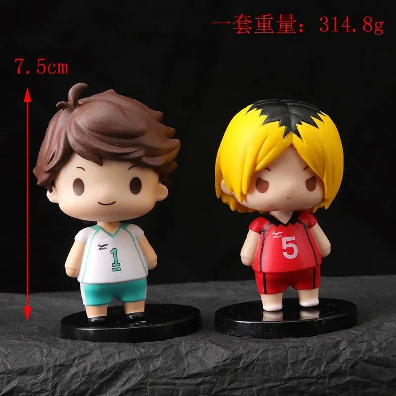 8 teile/satz Haikyuus Action Figure Spielzeug Q version Kenma Kozume Shoyo Hinata Kotaru Bokuto Yu Nishinoya Volleyball Modell Puppen