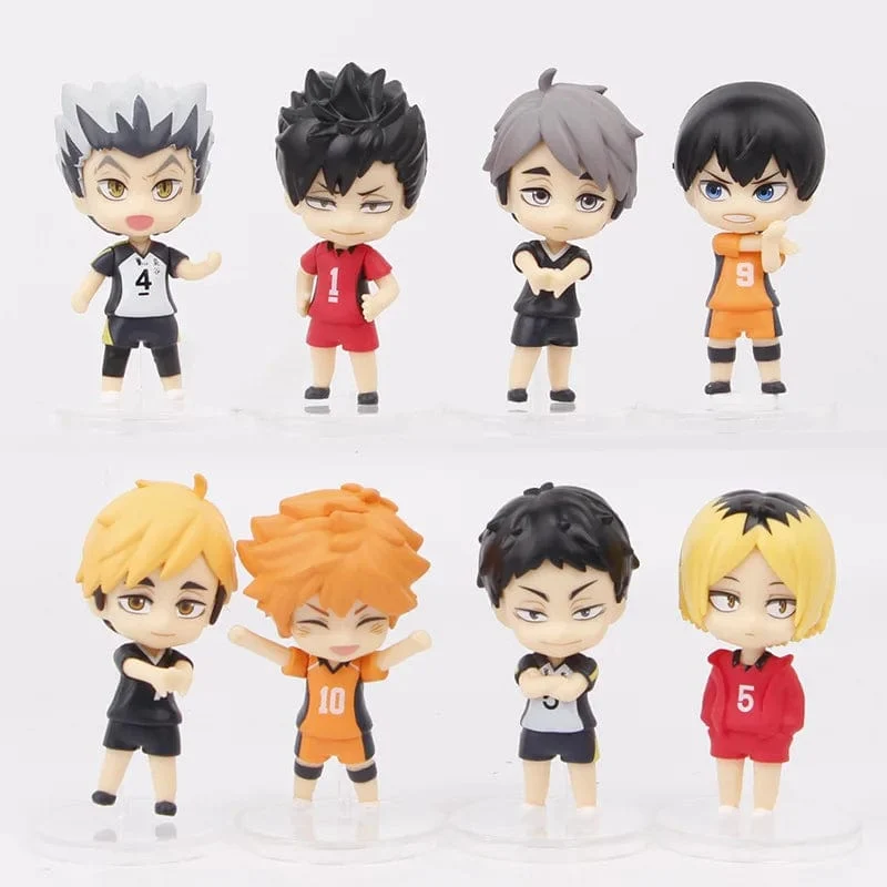 8 teile/satz Haikyuus Action Figure Spielzeug Q version Kenma Kozume Shoyo Hinata Kotaru Bokuto Yu Nishinoya Volleyball Modell Puppen
