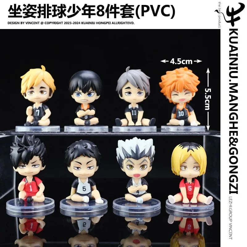 8 teile/satz Haikyuus Action Figure Spielzeug Q version Kenma Kozume Shoyo Hinata Kotaru Bokuto Yu Nishinoya Volleyball Modell Puppen
