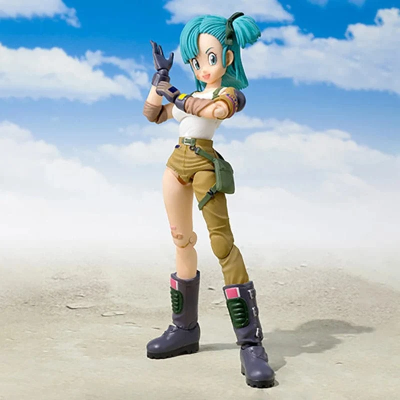 13.5 cm Anime Dragon Ball Figuren Bulma Goku Actionfigur Bewegliche PVC-Sammlung Puppe SHF Kindheit Sohn Goku Figur Modell Spielzeug