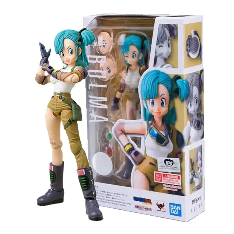 13.5 cm Anime Dragon Ball Figuren Bulma Goku Actionfigur Bewegliche PVC-Sammlung Puppe SHF Kindheit Sohn Goku Figur Modell Spielzeug
