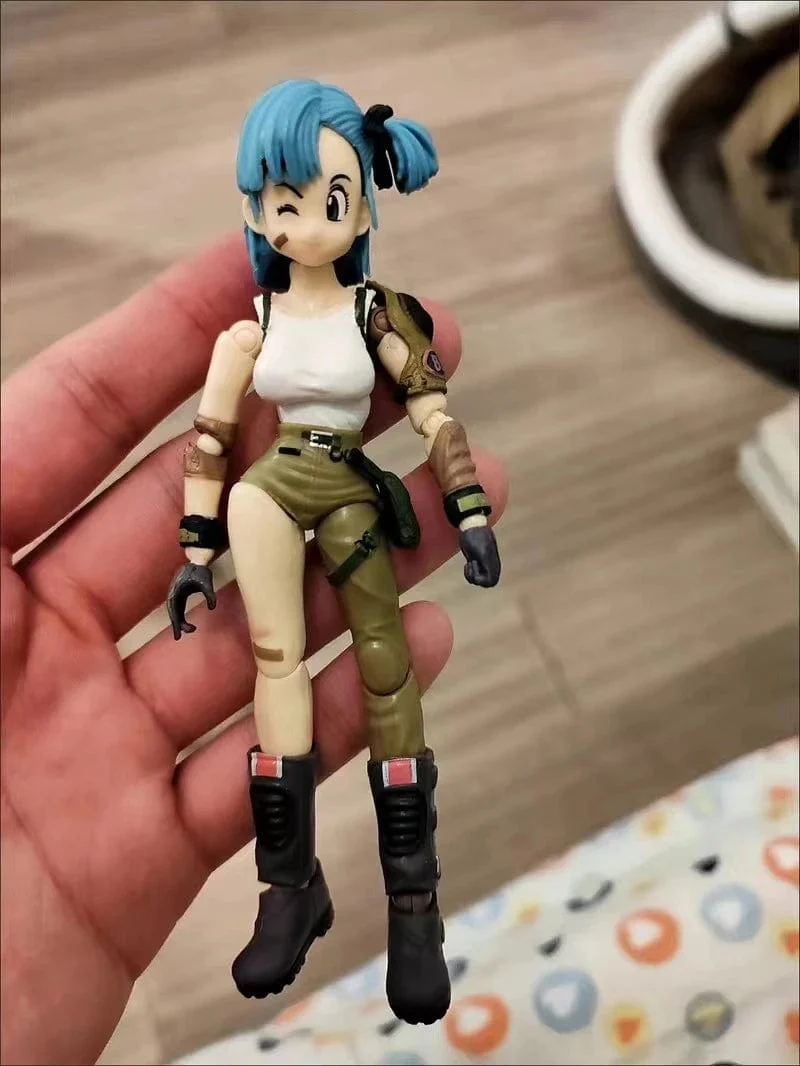 13.5 cm Anime Dragon Ball Figuren Bulma Goku Actionfigur Bewegliche PVC-Sammlung Puppe SHF Kindheit Sohn Goku Figur Modell Spielzeug