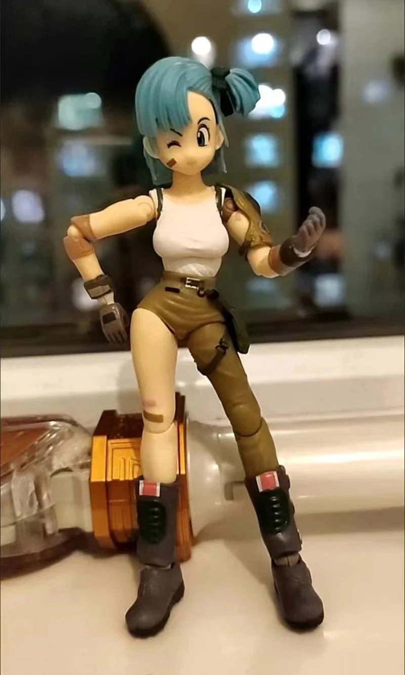 13.5 cm Anime Dragon Ball Figuren Bulma Goku Actionfigur Bewegliche PVC-Sammlung Puppe SHF Kindheit Sohn Goku Figur Modell Spielzeug