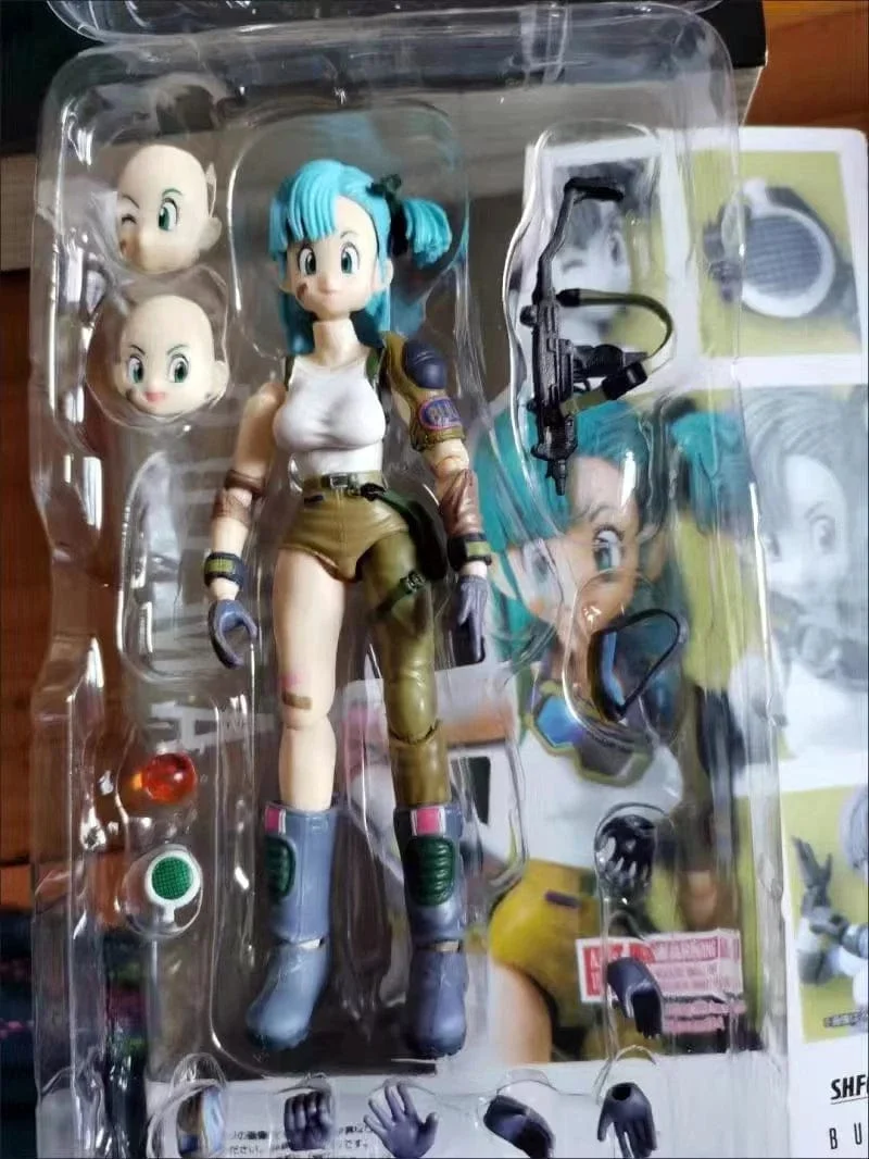 13.5 cm Anime Dragon Ball Figuren Bulma Goku Actionfigur Bewegliche PVC-Sammlung Puppe SHF Kindheit Sohn Goku Figur Modell Spielzeug