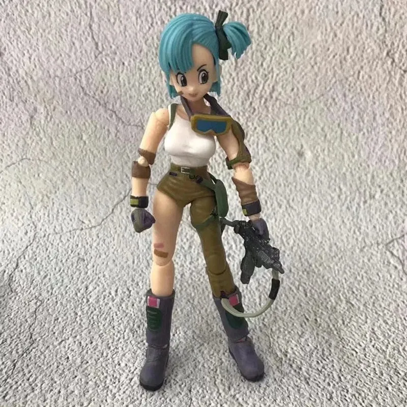 13.5 cm Anime Dragon Ball Figuren Bulma Goku Actionfigur Bewegliche PVC-Sammlung Puppe SHF Kindheit Sohn Goku Figur Modell Spielzeug