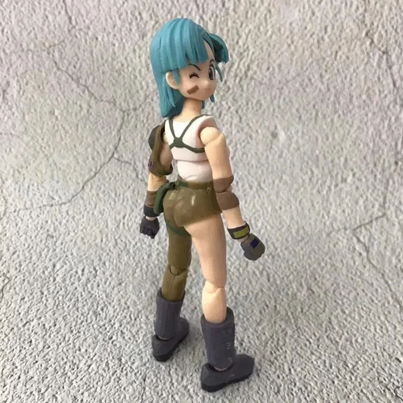 13.5 cm Anime Dragon Ball Figuren Bulma Goku Actionfigur Bewegliche PVC-Sammlung Puppe SHF Kindheit Sohn Goku Figur Modell Spielzeug