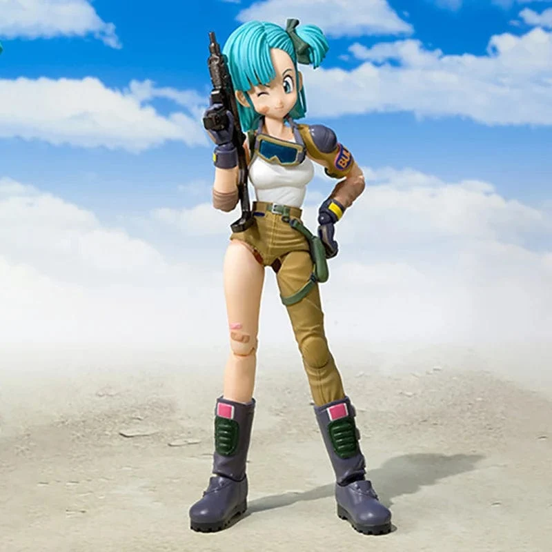 13.5 cm Anime Dragon Ball Figuren Bulma Goku Actionfigur Bewegliche PVC-Sammlung Puppe SHF Kindheit Sohn Goku Figur Modell Spielzeug