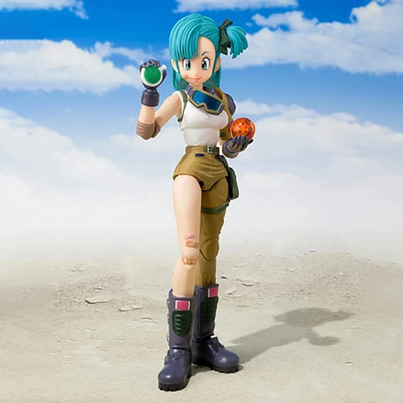 13.5 cm Anime Dragon Ball Figuren Bulma Goku Actionfigur Bewegliche PVC-Sammlung Puppe SHF Kindheit Sohn Goku Figur Modell Spielzeug