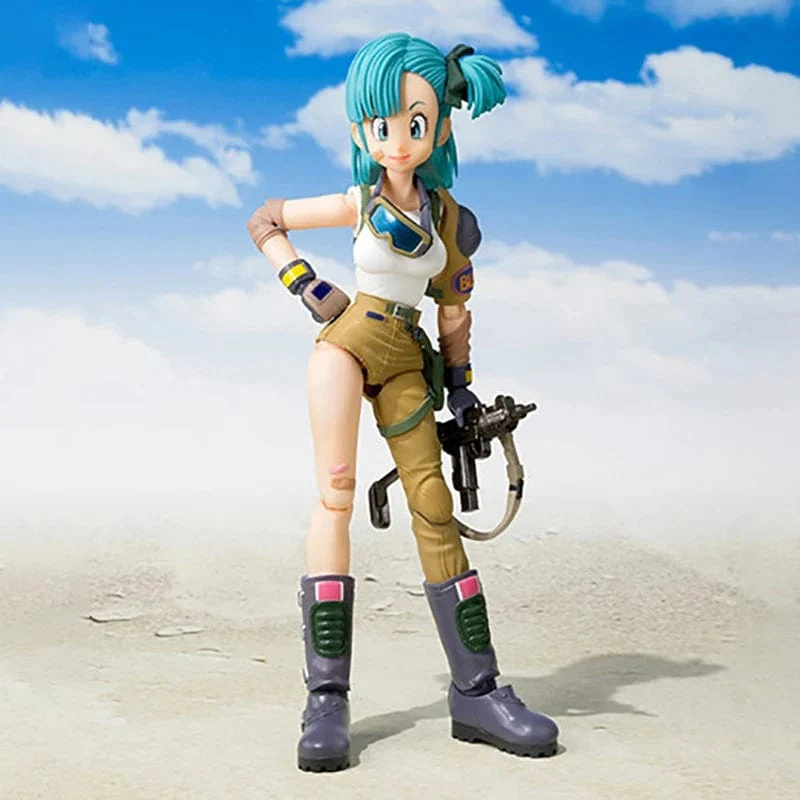 13.5 cm Anime Dragon Ball Figuren Bulma Goku Actionfigur Bewegliche PVC-Sammlung Puppe SHF Kindheit Sohn Goku Figur Modell Spielzeug