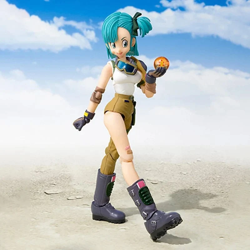 13.5 cm Anime Dragon Ball Figuren Bulma Goku Actionfigur Bewegliche PVC-Sammlung Puppe SHF Kindheit Sohn Goku Figur Modell Spielzeug
