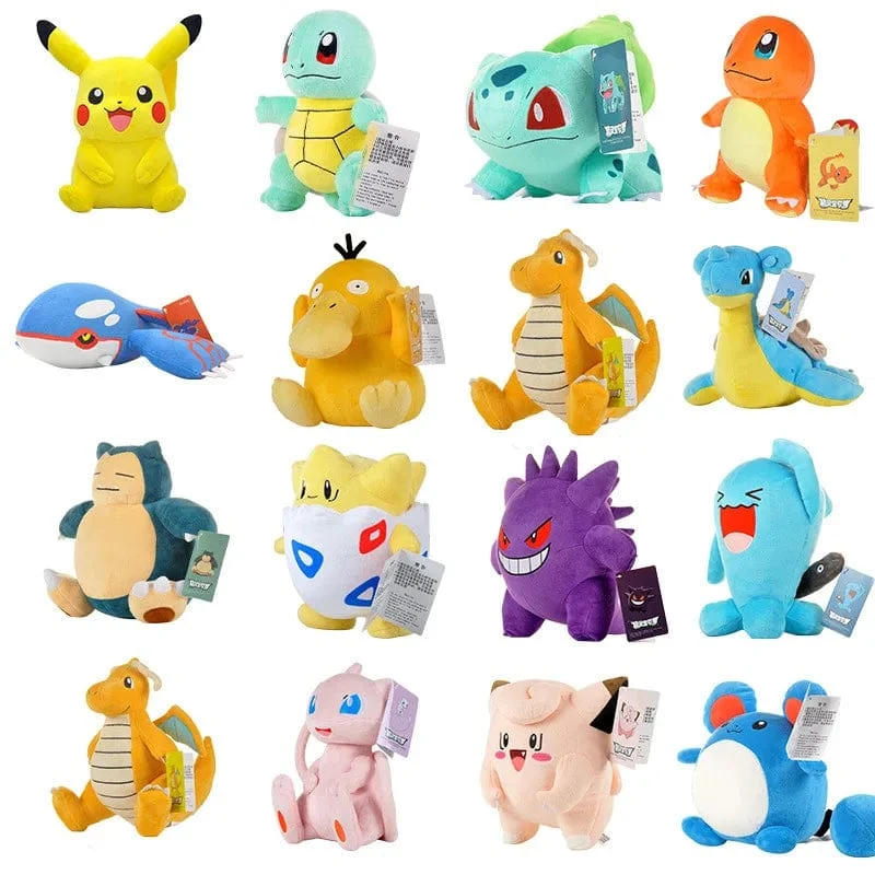 Original Pokemon Plüsch Spielzeug Pikachu Charizard Bulbasaur Jenny Schildkröte Anime Puppe Kinder Geburtstag Weihnachten Geschenk