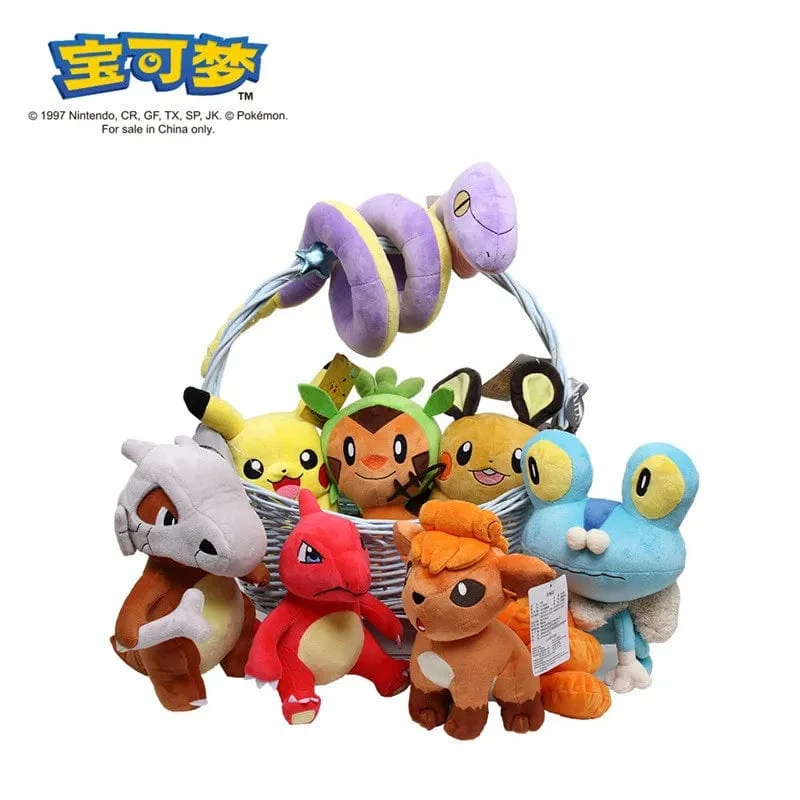 Original Pokemon Plüsch Spielzeug Pikachu Charizard Bulbasaur Jenny Schildkröte Anime Puppe Kinder Geburtstag Weihnachten Geschenk