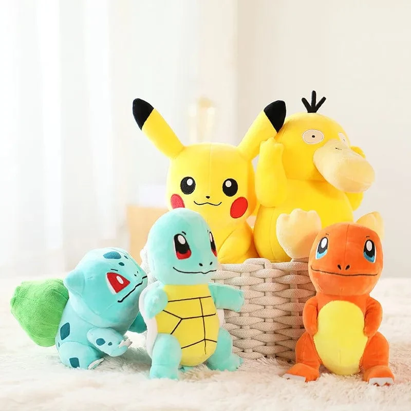 Original Pokemon Plüsch Spielzeug Pikachu Charizard Bulbasaur Jenny Schildkröte Anime Puppe Kinder Geburtstag Weihnachten Geschenk
