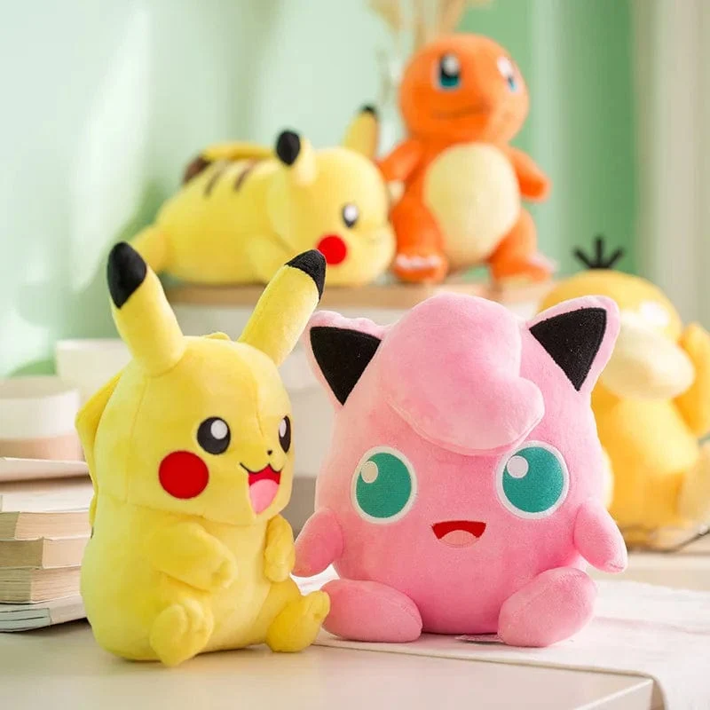 Original Pokemon Plüsch Spielzeug Pikachu Charizard Bulbasaur Jenny Schildkröte Anime Puppe Kinder Geburtstag Weihnachten Geschenk