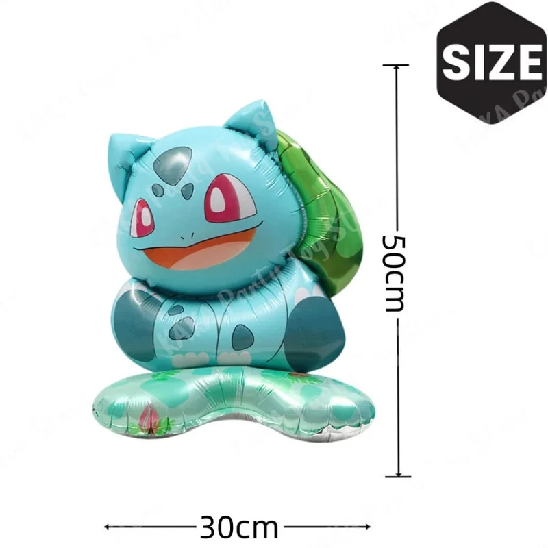 4 Stücke Stehend Pokemon Ballon Cartoon Pikachu Squirtle Bulbasaur Figur Folie Ballon Dekoration Lieferungen Kinder Geburtstag Party Geschenk