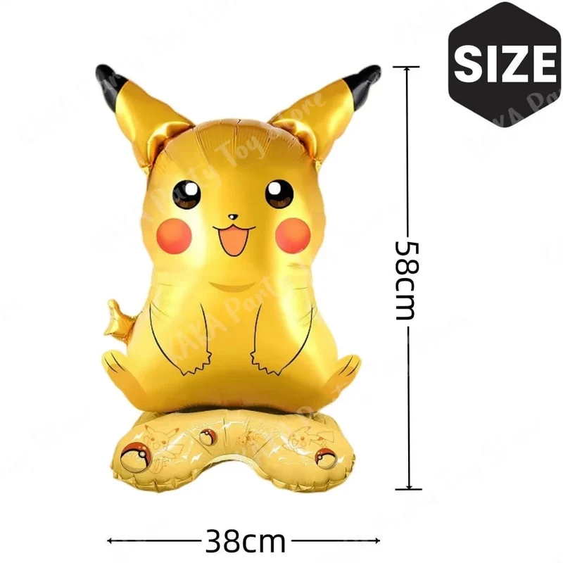 4 Stücke Stehend Pokemon Ballon Cartoon Pikachu Squirtle Bulbasaur Figur Folie Ballon Dekoration Lieferungen Kinder Geburtstag Party Geschenk