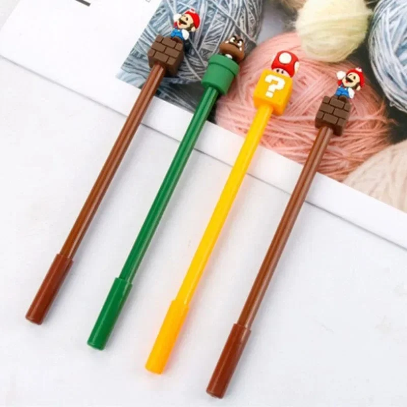 Super Mario Bros Neutralstift mit schwarzer Tinte, 0.5 mm, Gelstift, Cartoon-Design, für Schüler, Schulbedarf, Schreibwaren, Stifte, Kindergeschenk
