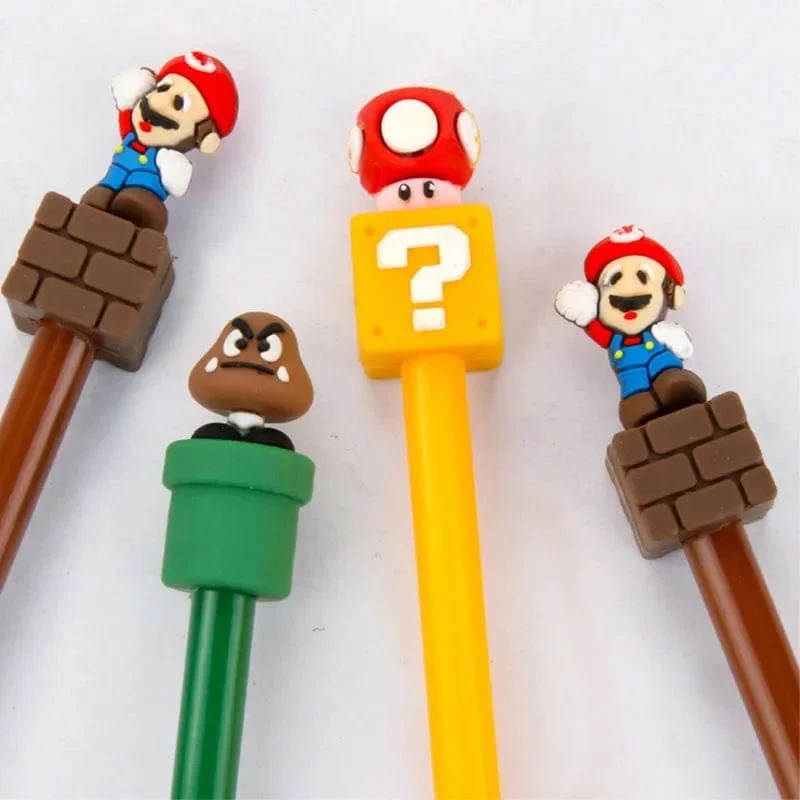 Super Mario Bros Neutralstift mit schwarzer Tinte, 0.5 mm, Gelstift, Cartoon-Design, für Schüler, Schulbedarf, Schreibwaren, Stifte, Kindergeschenk