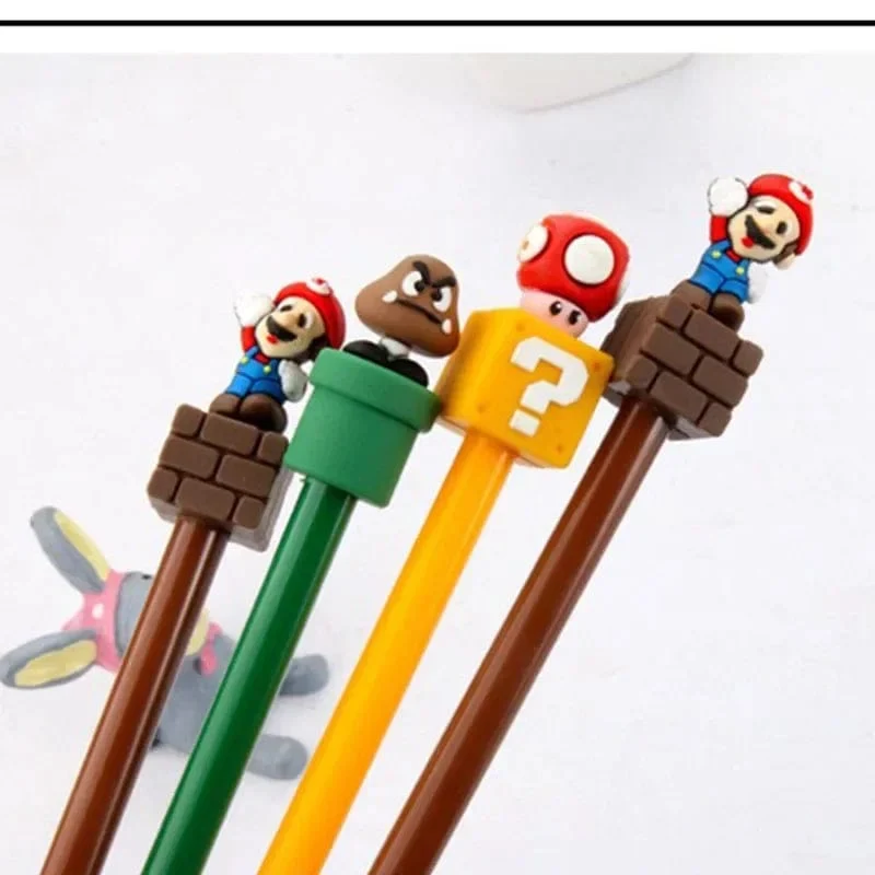 Super Mario Bros Neutralstift mit schwarzer Tinte, 0.5 mm, Gelstift, Cartoon-Design, für Schüler, Schulbedarf, Schreibwaren, Stifte, Kindergeschenk