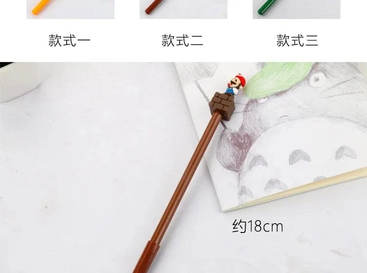 Super Mario Bros Neutralstift mit schwarzer Tinte, 0.5 mm, Gelstift, Cartoon-Design, für Schüler, Schulbedarf, Schreibwaren, Stifte, Kindergeschenk
