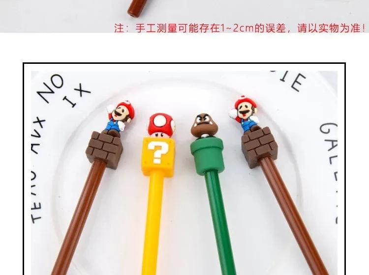 Super Mario Bros Neutralstift mit schwarzer Tinte, 0.5 mm, Gelstift, Cartoon-Design, für Schüler, Schulbedarf, Schreibwaren, Stifte, Kindergeschenk
