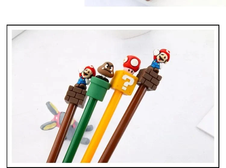 Super Mario Bros Neutralstift mit schwarzer Tinte, 0.5 mm, Gelstift, Cartoon-Design, für Schüler, Schulbedarf, Schreibwaren, Stifte, Kindergeschenk