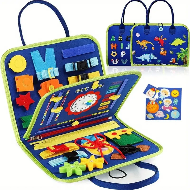 Busy Board Montessori-Spielzeug für Kleinkinder, sensorisches Spielzeug, Vorschullernen, pädagogische Reiseaktivitäten für Jungen, Feinmotorik