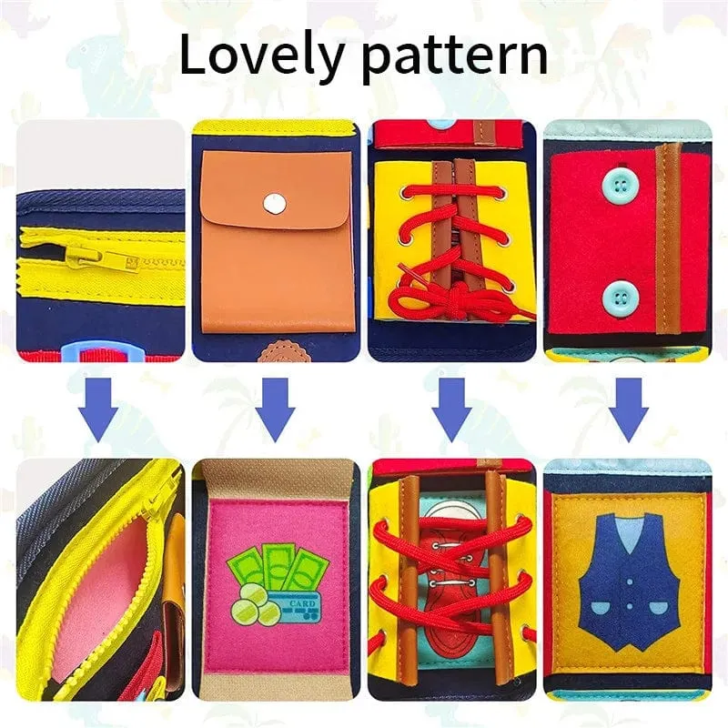 Busy Board Montessori-Spielzeug für Kleinkinder, sensorisches Spielzeug, Vorschullernen, pädagogische Reiseaktivitäten für Jungen, Feinmotorik