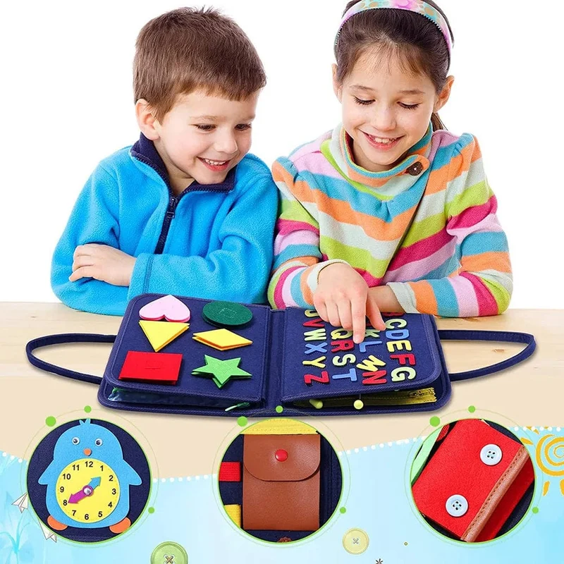 Busy Board Montessori-Spielzeug für Kleinkinder, sensorisches Spielzeug, Vorschullernen, pädagogische Reiseaktivitäten für Jungen, Feinmotorik