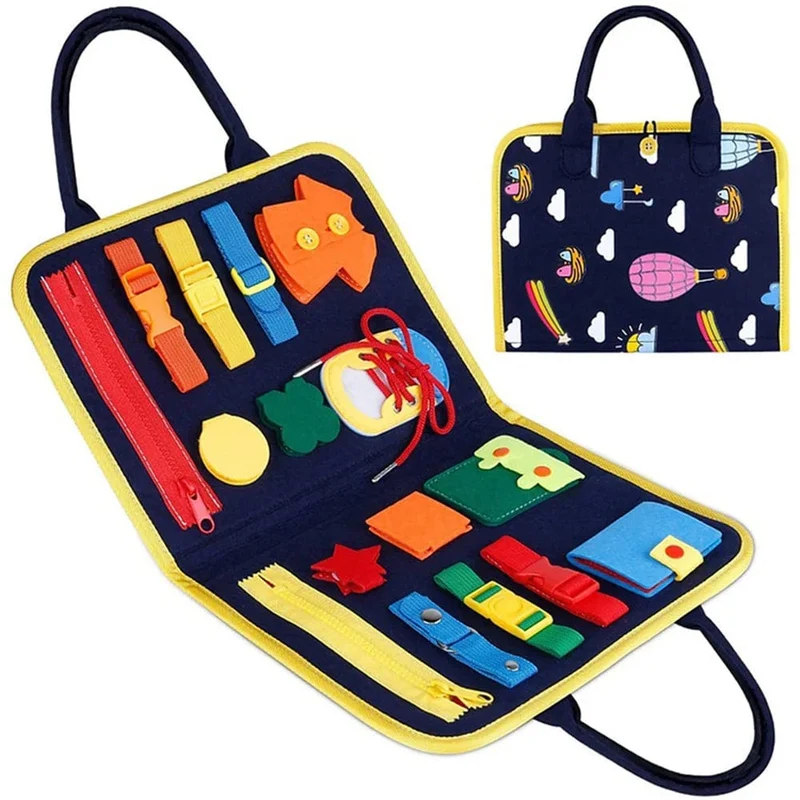 Busy Board Montessori-Spielzeug für Kleinkinder, sensorisches Spielzeug, Vorschullernen, pädagogische Reiseaktivitäten für Jungen, Feinmotorik