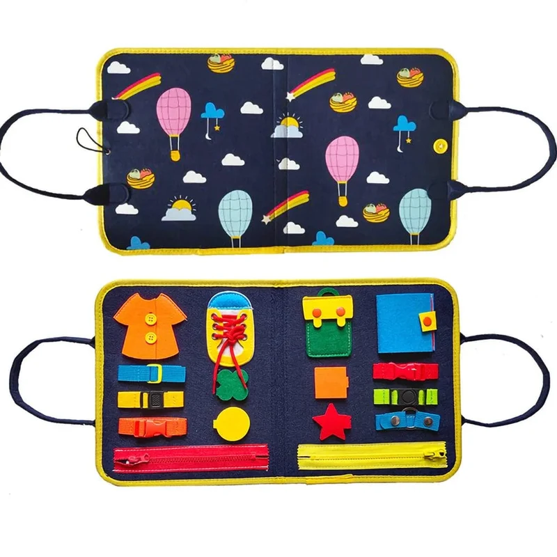 Busy Board Montessori-Spielzeug für Kleinkinder, sensorisches Spielzeug, Vorschullernen, pädagogische Reiseaktivitäten für Jungen, Feinmotorik