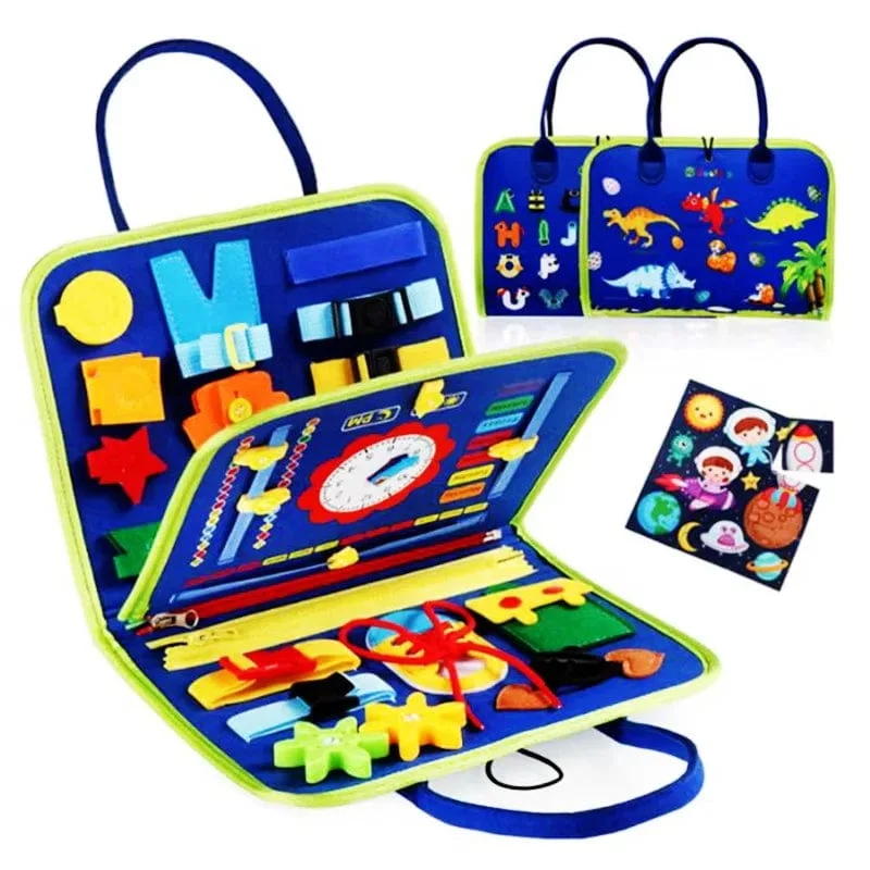 Busy Board Montessori-Spielzeug für Kleinkinder, sensorisches Spielzeug, Vorschullernen, pädagogische Reiseaktivitäten für Jungen, Feinmotorik