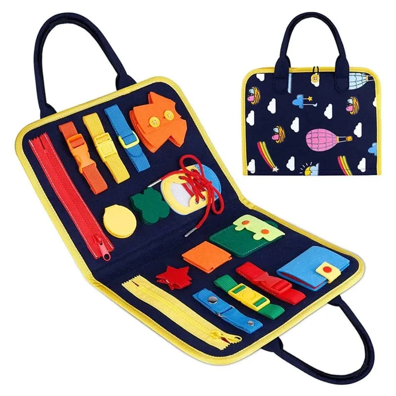 Busy Board Montessori-Spielzeug für Kleinkinder, sensorisches Spielzeug, Vorschullernen, pädagogische Reiseaktivitäten für Jungen, Feinmotorik