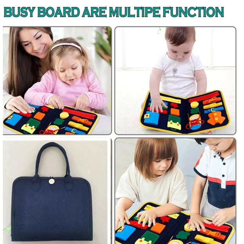 Busy Board Montessori-Spielzeug für Kleinkinder, sensorisches Spielzeug, Vorschullernen, pädagogische Reiseaktivitäten für Jungen, Feinmotorik