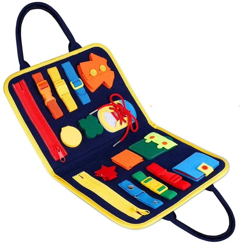 Busy Board Montessori-Spielzeug für Kleinkinder, sensorisches Spielzeug, Vorschullernen, pädagogische Reiseaktivitäten für Jungen, Feinmotorik