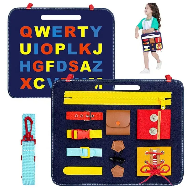 Busy Board Montessori-Spielzeug für Kleinkinder, sensorisches Spielzeug, Vorschullernen, pädagogische Reiseaktivitäten für Jungen, Feinmotorik