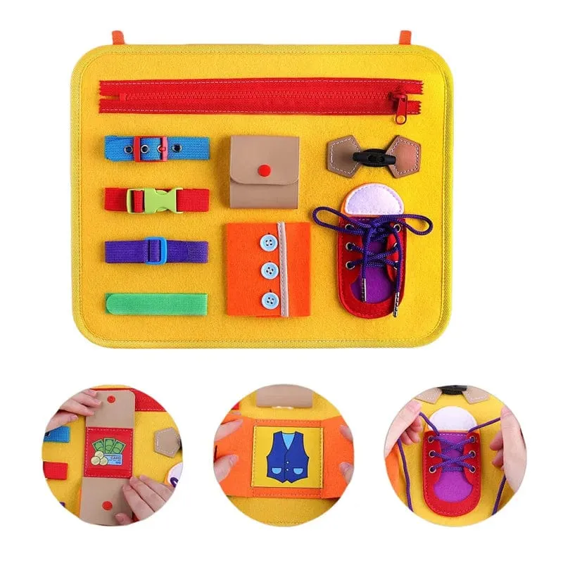 Busy Board Montessori-Spielzeug für Kleinkinder, sensorisches Spielzeug, Vorschullernen, pädagogische Reiseaktivitäten für Jungen, Feinmotorik