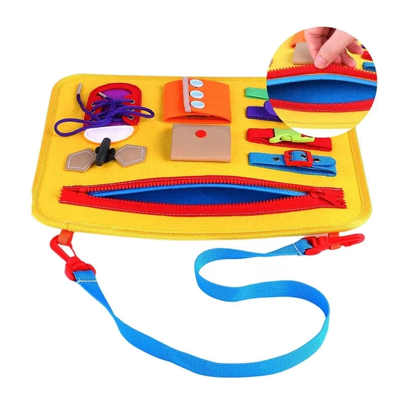 Busy Board Montessori-Spielzeug für Kleinkinder, sensorisches Spielzeug, Vorschullernen, pädagogische Reiseaktivitäten für Jungen, Feinmotorik