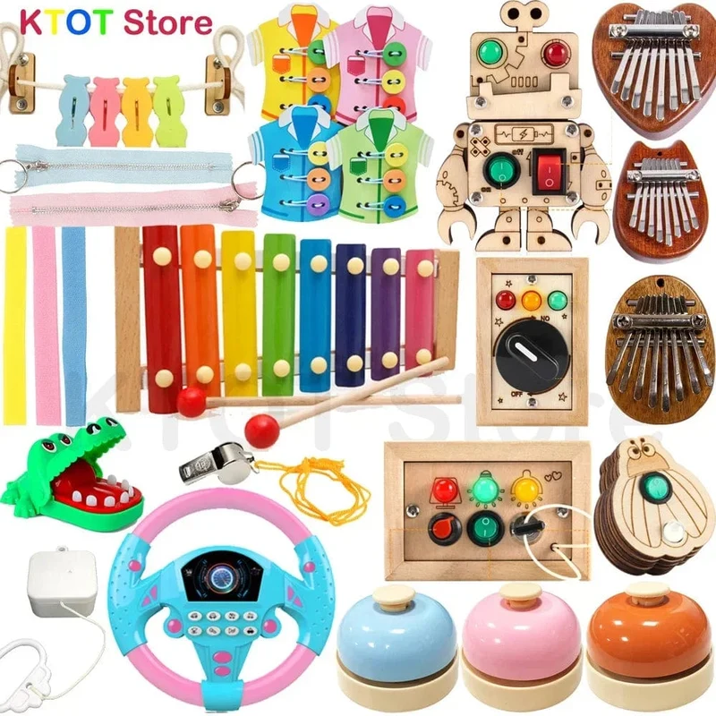 Busy Board Montessori Baby Früherziehung Spielzeug Handveredeltes Lebensprobe-Trainingsspiel Busyboard DIY Holz-Business-Board